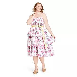 Women's Elise Smocked Tiered Dress - LoveShackFancy for Target (Regular & Plus) Ivory/Pink | Target