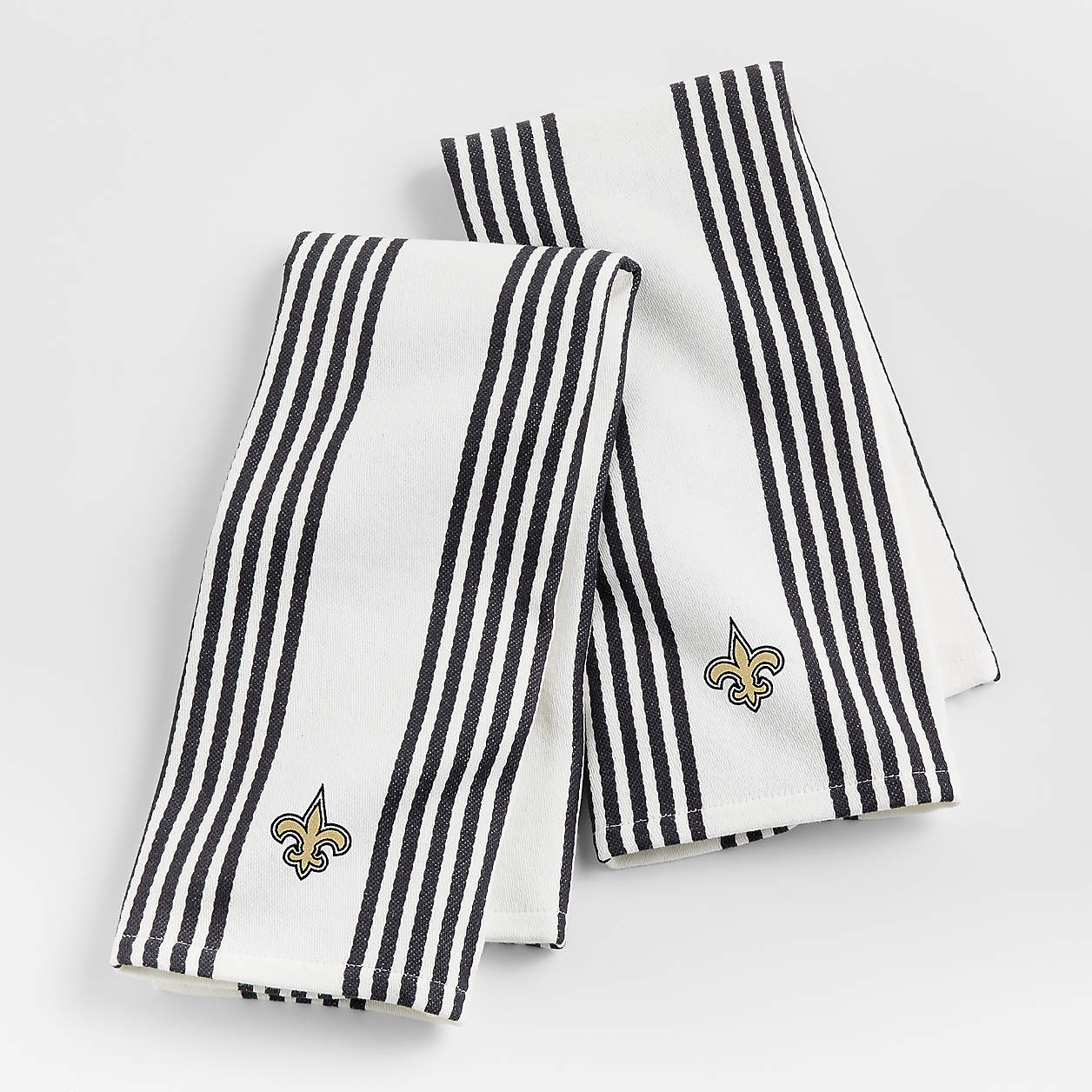 NFL Jacksonville Jaguars Cuisine White with Black Stripe Organic Cotton Dish Towels, Set of 2 | C... | Crate & Barrel
