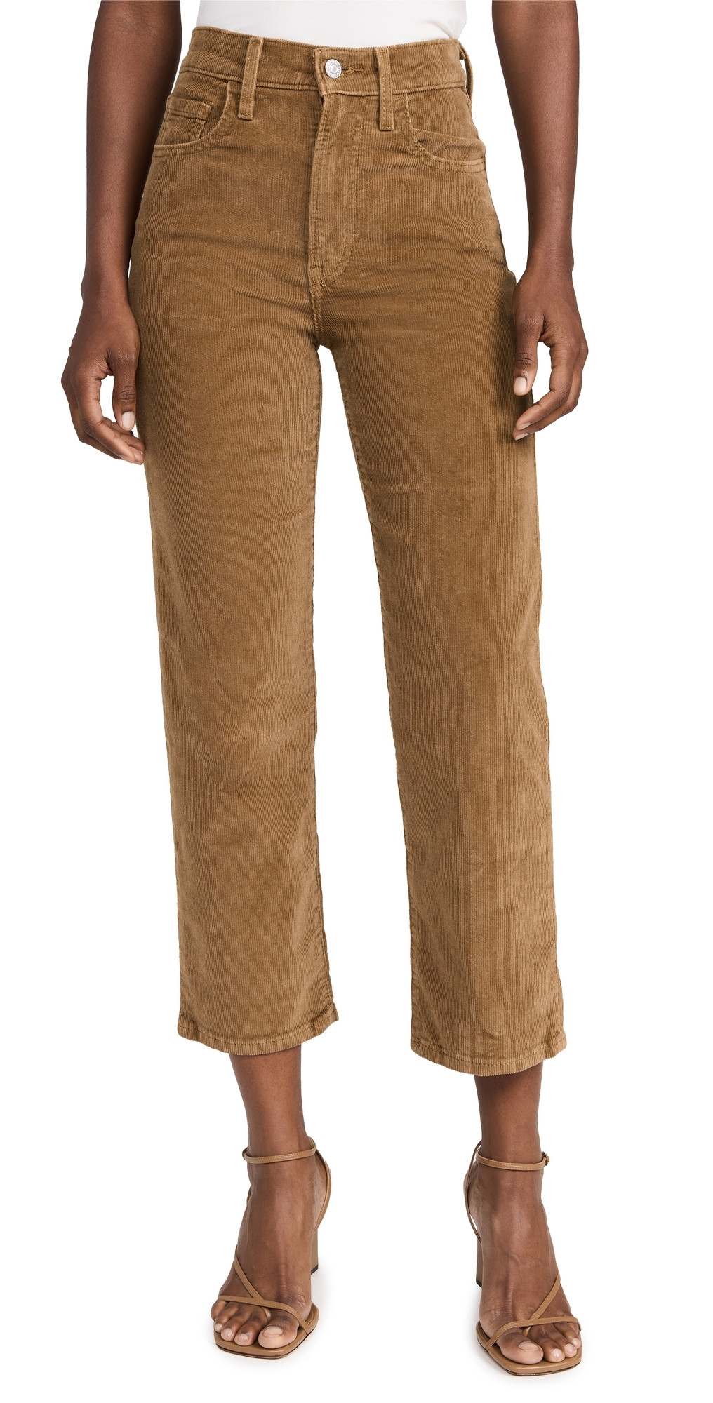 Levi's Ribcage Straight Ankle Zip Corduroy Jeans Ermine 29 | Shopbop