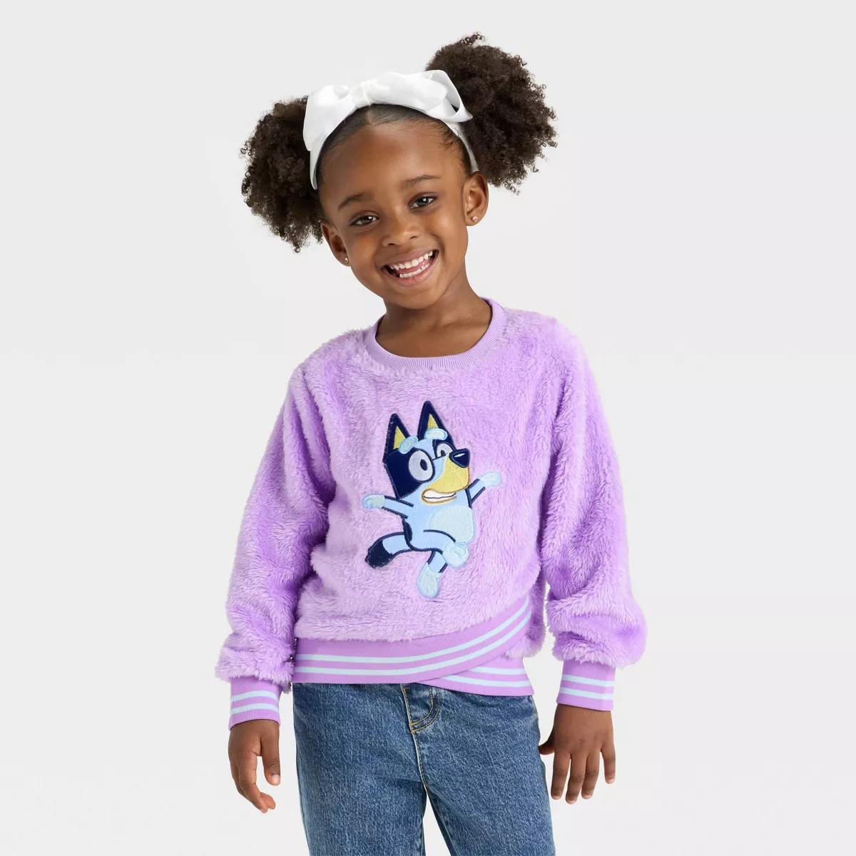 Toddler Girls' Bluey Woobie Pullover Sweatshirt - Purple | Target