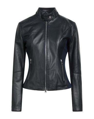 Street Leathers Woman Jacket Midnight blue Size XS Leather, Viscose, Nylon, Elastane | YOOX (US)