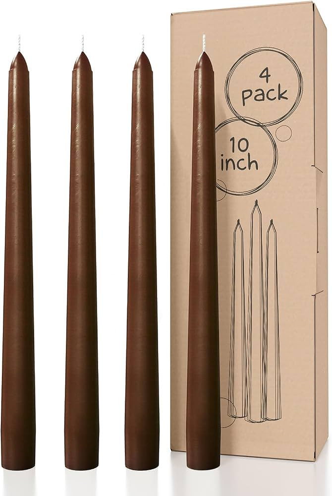 CANDWAX 10 inch Taper Candles Set of 4 - Dripless Tapered Candles and Unscented Candlesticks - Pe... | Amazon (US)