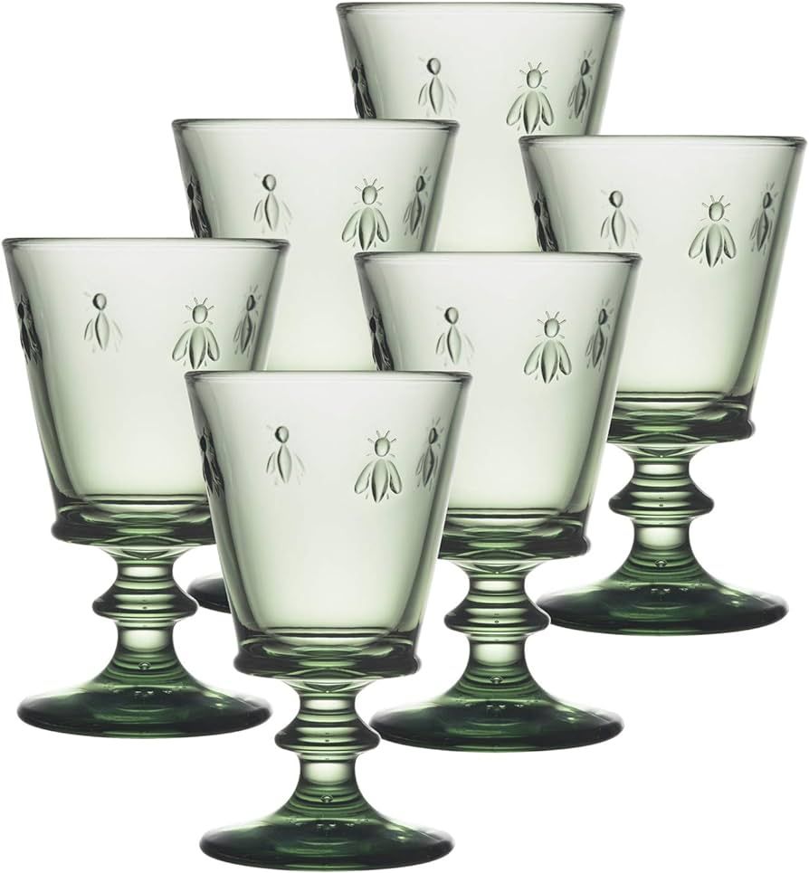Amazon.com | La Rochère La Rochere Set of 6, Napoleon Bee 8 oz, Blue Wine Glasses, Drinkware Set... | Amazon (US)