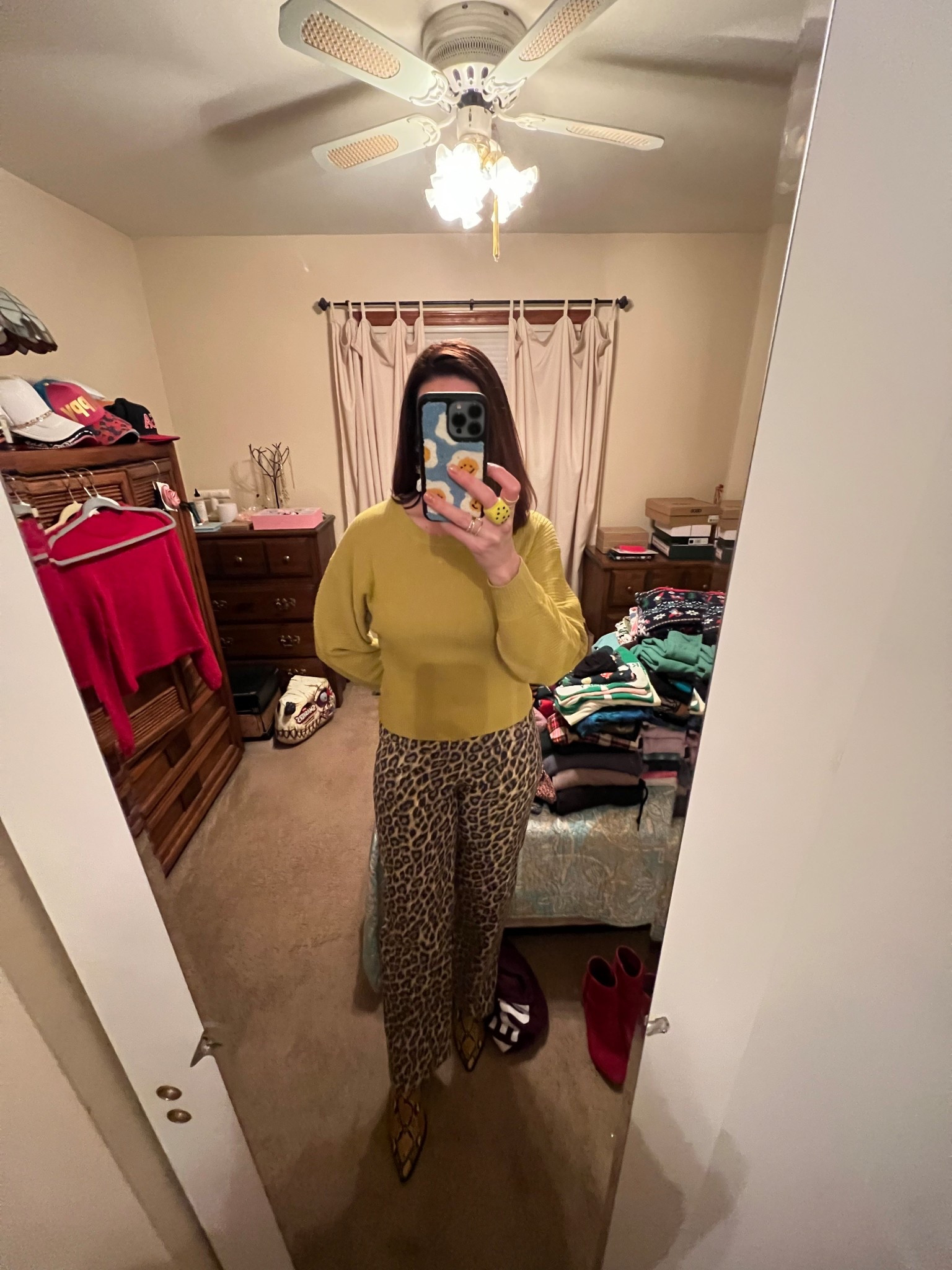 Lime green sweater (small). Leopard jeans (5). Yellow snakeskin boots (8.5). #sweater #limegreensweater #jeans #leopardjeans #boots #snakeskinboots #yellowboots #winteroutfit 
Winter Outfit 
Date night outfits  

#LTKFindsUnder50 #LTKFindsUnder100 #LTKSeasonal