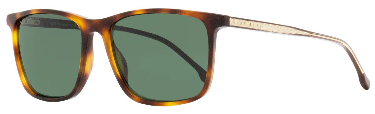 Hugo Boss Men's Rectangular Sunglasses B1046SI 086QT Havana/Gold 56mm | Shop Premium Outlets