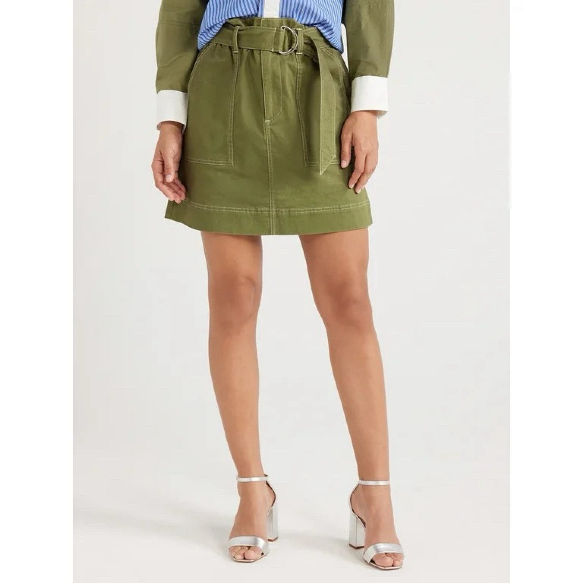 Army green Free Assembly skirt from Walmart! Only $20! 

#LTKfindsunder50