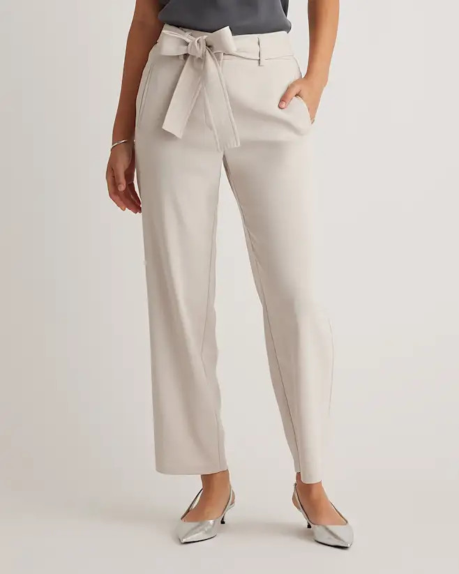 Sand Stretch Crepe Paperbag Pants | Quince