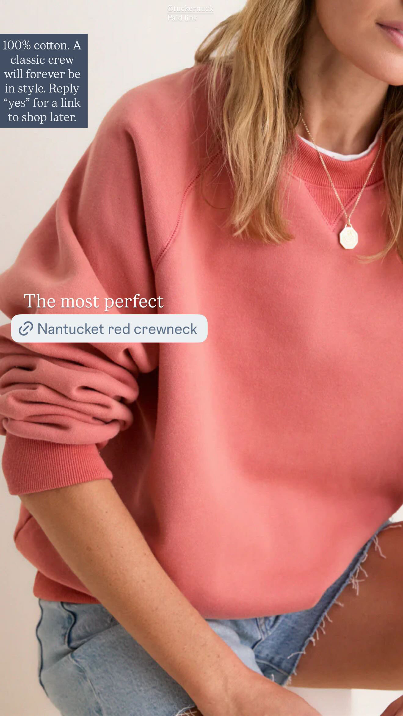 The comfiest 100% cotton classic crewneck sweatshirt in Nantucket Red! So good for summer!

crewneck, Nantucket red, Tuckernuck, sweatshirt 

 #LTKootd #LTKmomlife #LTKActive