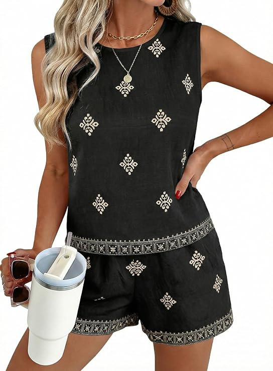 SHEWIN Two Piece Sets for Women Lounge Set Matching Sets Womens Clothing Summer Outfits for Women | Amazon (US)
