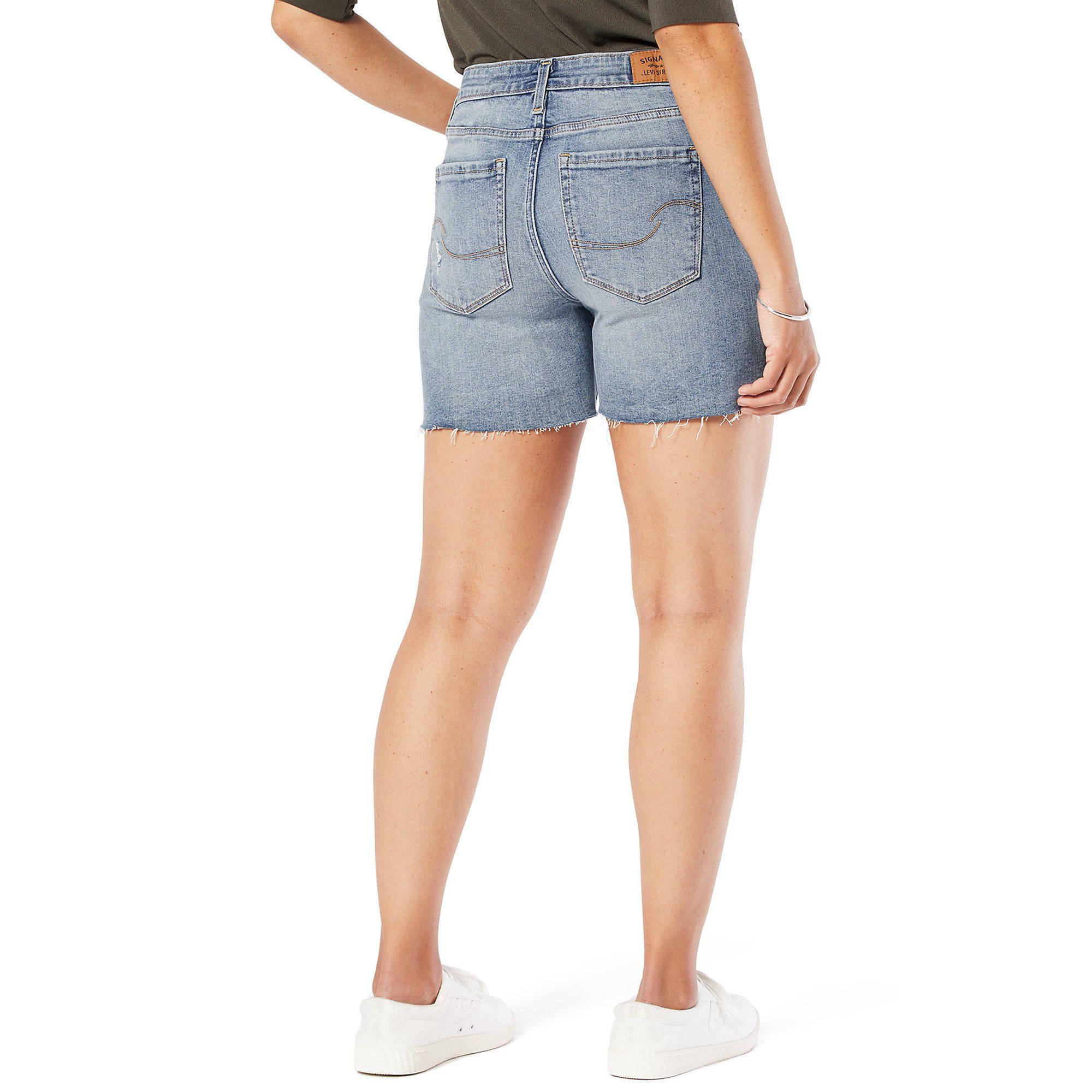 Signature by Levi Strauss & Co. Women's Mid Rise 5-inch Cut-Off Shorts | Walmart (US)