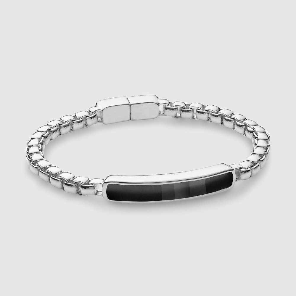 Sterling Silver Baja Men's Bracelet Black Onyx | Monica Vinader (Global)