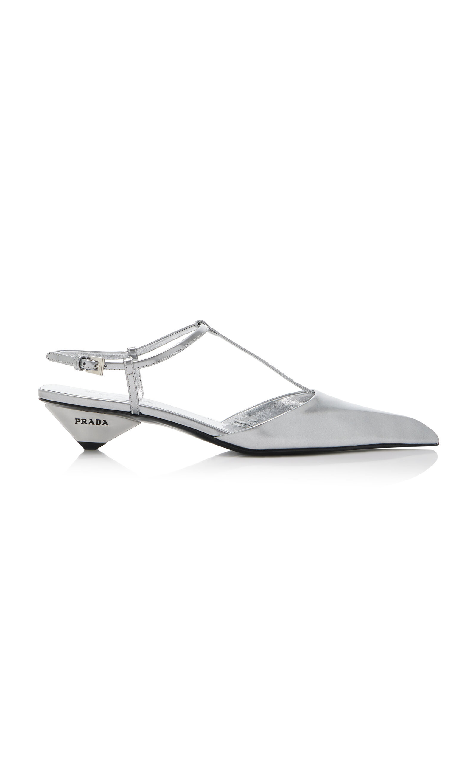 Prada - Metallic Leather Pumps - Silver - IT 39 - Moda Operandi | Moda Operandi (Global)