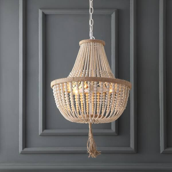 Safavieh Lighting Kristi 3-light Cream Adjustable Beaded Pendant Lampbrand Safavieh1 / 7SaleCAD ... | Bed Bath & Beyond