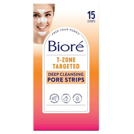 Bioré T-Zone Targeted Pore Strips Blackhead Remover 5 Nose + 5 Face + 5 Chin | Walmart (US)