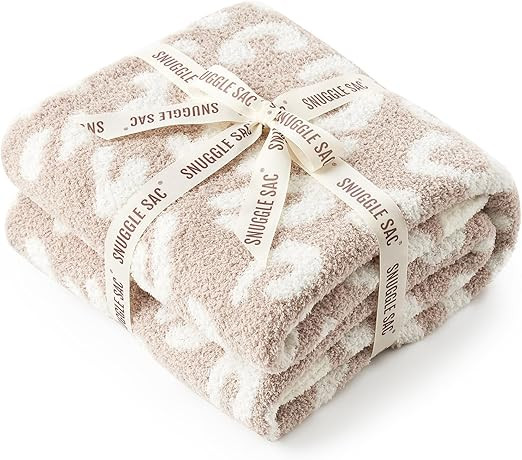 Snuggle Sac Leopard Throw Blanket for Couch Bed Sofa 50x60 inches, Reversible Beige Leopard Blank... | Amazon (US)