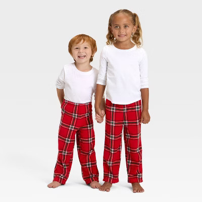 Toddler Plaid Microfleece Holiday Matching Family Pajama Pants - Wondershop™ Red | Target