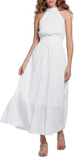 Mykonos Halter Neck Tiered Cotton Maxi Dress | Nordstrom