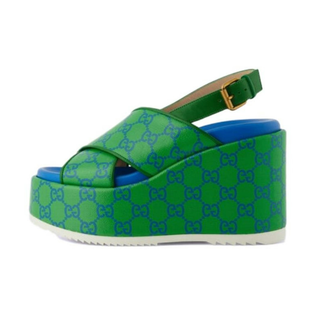 (W) Gucci GG Supreme Platform Sandal 'Green Blue' EU 41.5 | Novelship