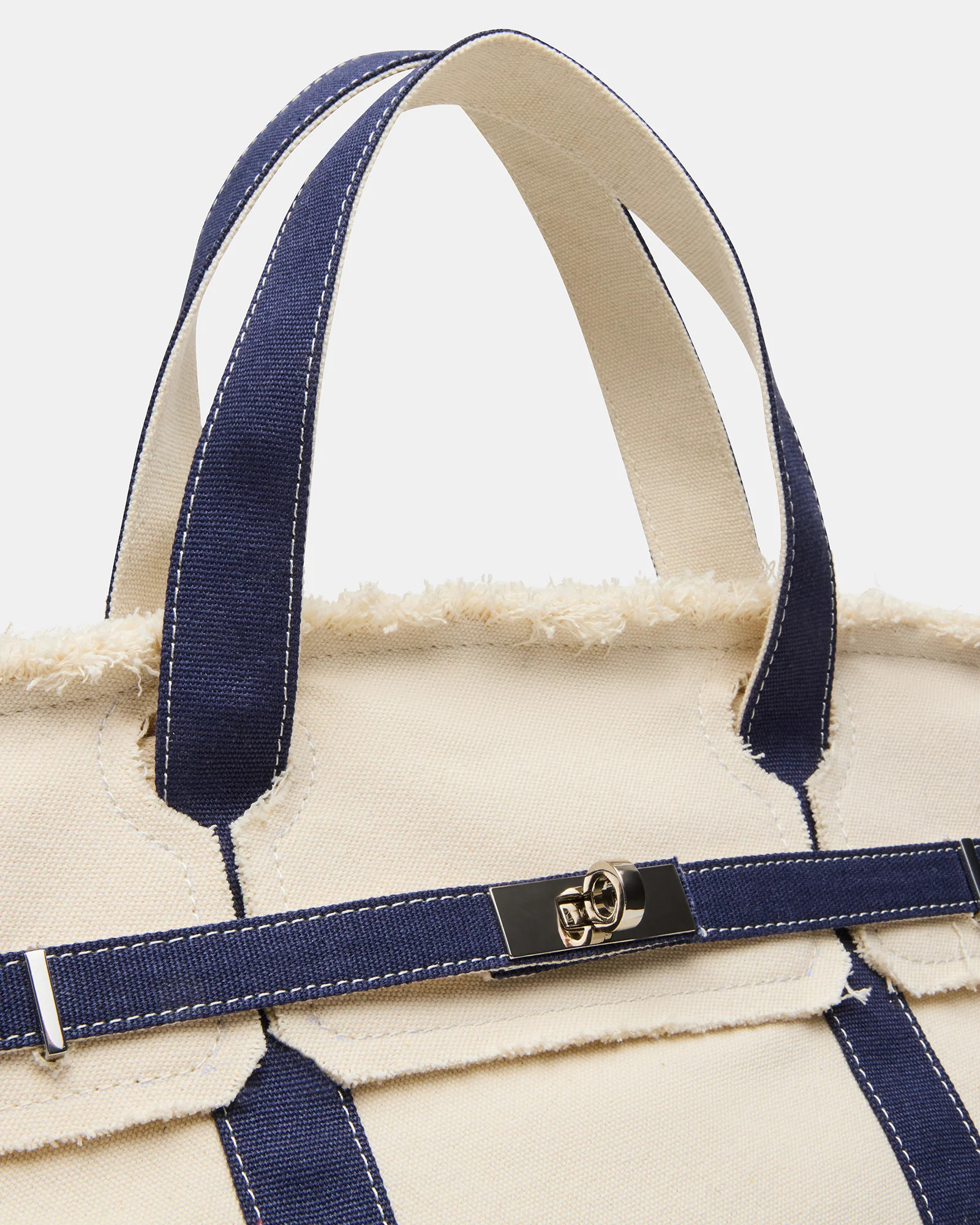 NADYA Navy Canvas Tote Handbag | Steve Madden (US)