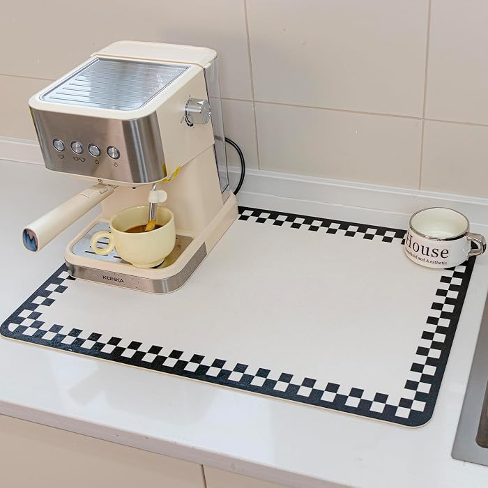 Drying Mat Kitchen Counter 24''x16'' Non-slip Coffee Mat Dish Drying Mat Fits Under Coffee Maker ... | Amazon (US)