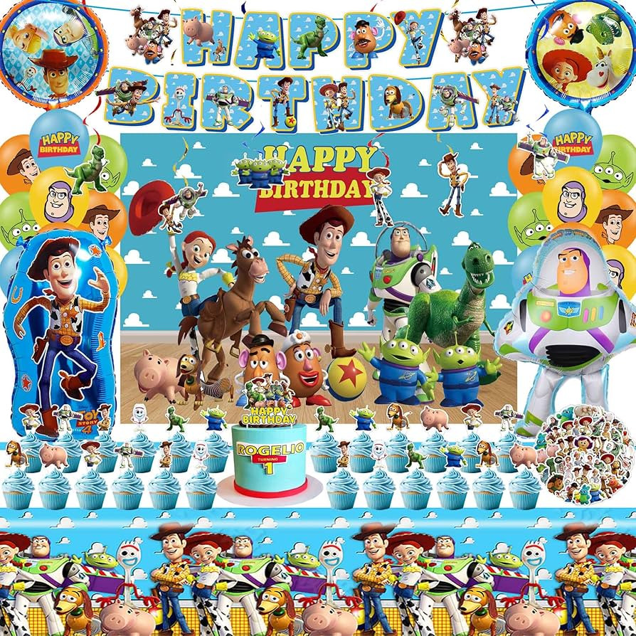 Toy Inspired Story Birthday Decorations, Toy Party Decorations Include Birthday Banner, Balloons,... | Amazon (US)