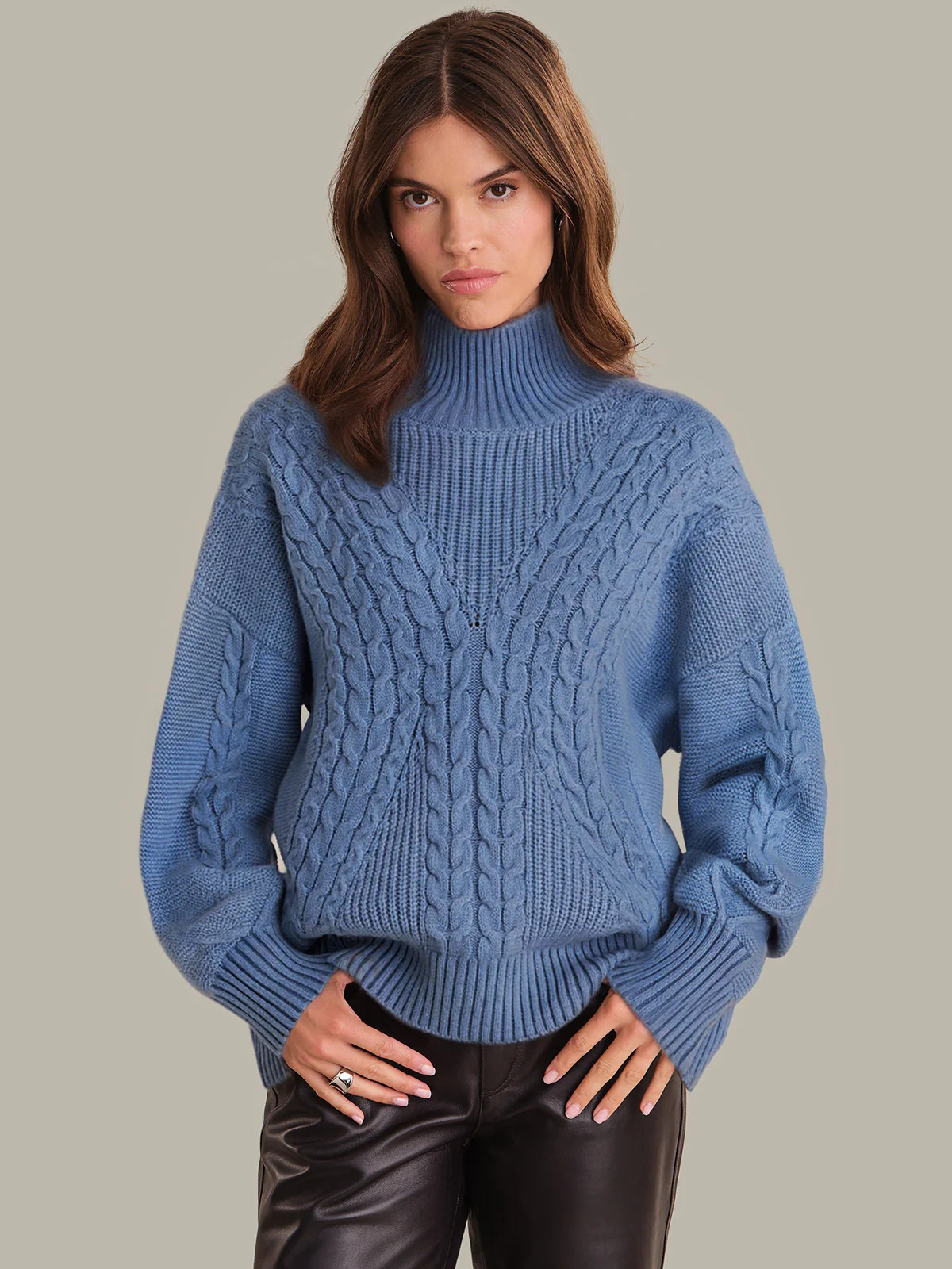 Camille: Cashmere Blend Turtleneck Sweater | 525 America