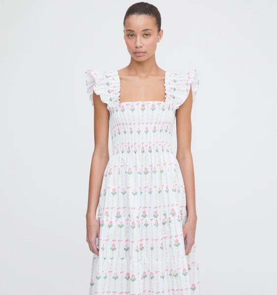 The Ellie Nap Dress - White Trailing Fern | Hill House Home US