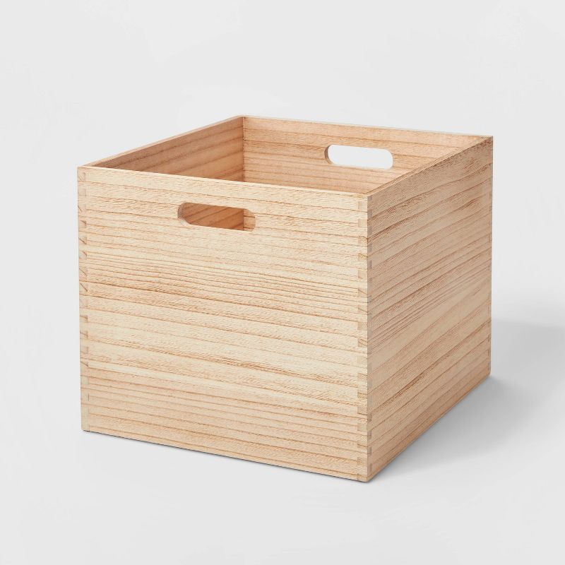 Large Decorative Light Wood Crate Natural - Brightroom™ | Target