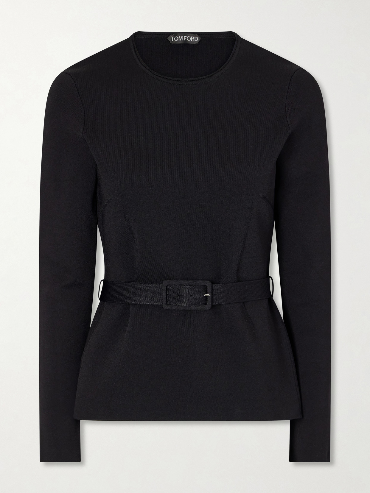 TOM FORD - Belted Crepe Blouse - Black | NET-A-PORTER (US)