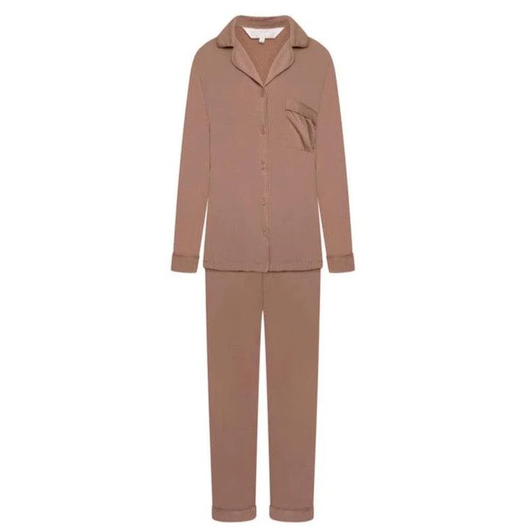 Rayon Stretch Pyjama Trouser Set - Cappuccino | The NAP Co