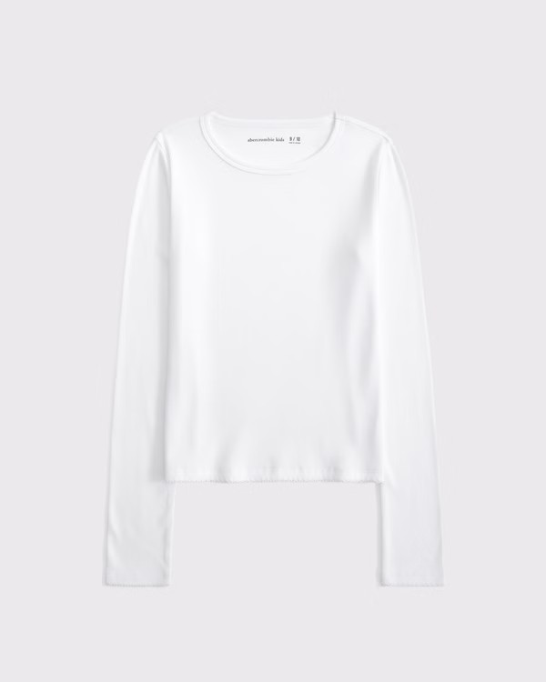 girls essential long-sleeve baby tee | girls tops | Abercrombie.com | Abercrombie & Fitch (US)