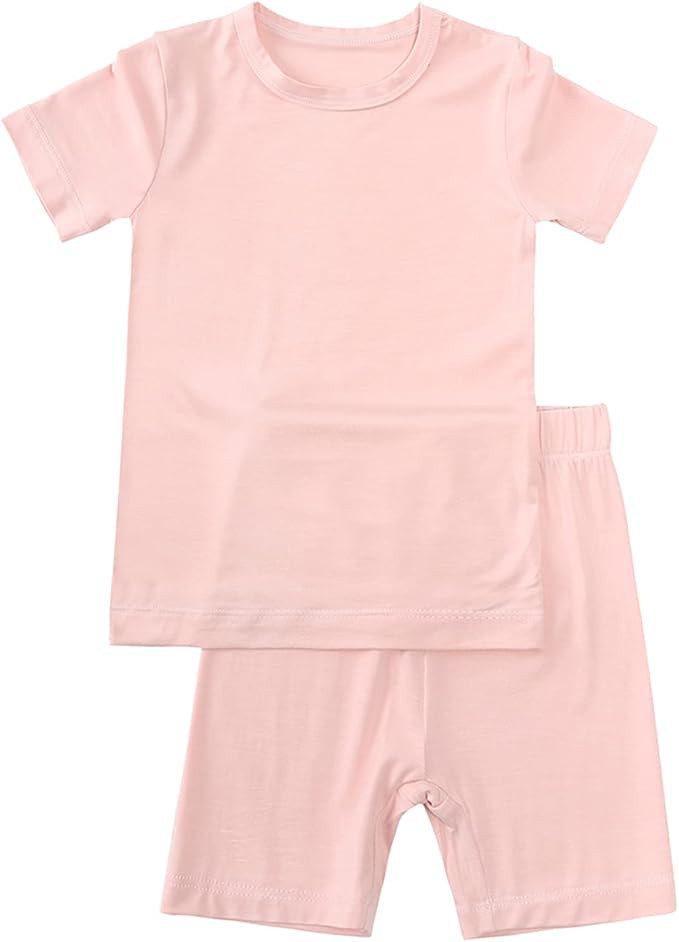 Aablexema Baby Short Summer Pajamas - Toddler Cool Jammies Pjs Rayon from Bamboo,2pcs Kids Sleepw... | Amazon (US)