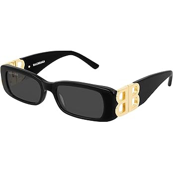 Balenciaga BB0096S Shiny Black/Grey One Size | Amazon (US)