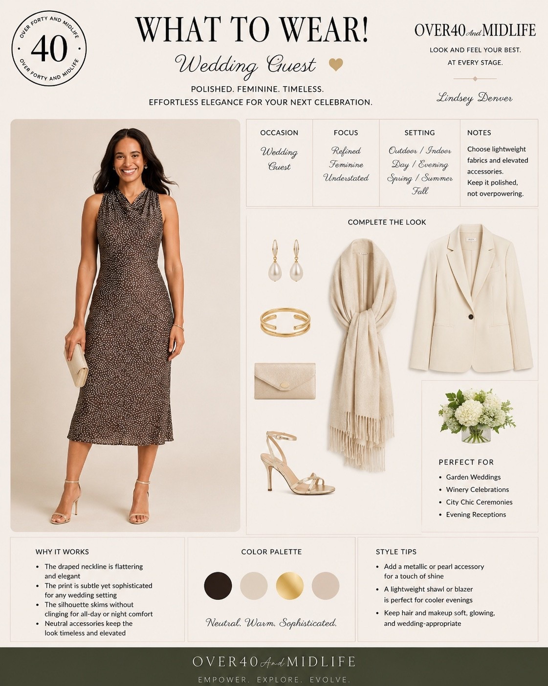 ✨Tap the bell, save and ❤️ for over 40 fashion, midlife style, midsize fashion and luxury looks for less. 

Wedding guest dress under $30, five star reviews!

👑"Helping you look good, feel good!" - Lindsey Denver
