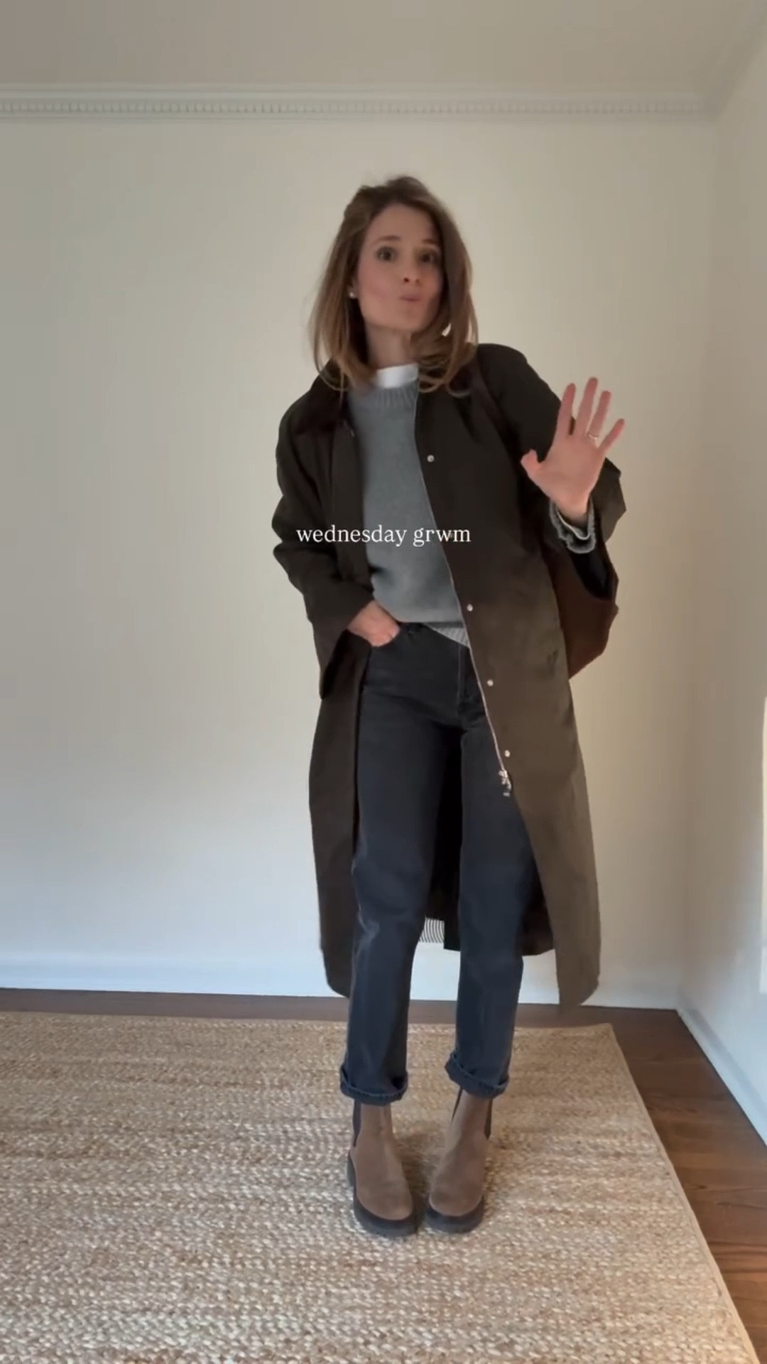 So obsessed with this outfit for winter. The colors, the shapes, the warmth. Had to share again. Hope you love it as much as I do  

wednesday look 🖤 love pairing washed black, heather grey and this forest green together! 

Alex Mill Nottingham Sweater was one of my best sellers during the Black Friday weekend and for good reason. This is such a beautifully crafted knit sweater with such amazing detail. Warm and soft. • AYR Half Day Top. Throwing on a long sleeve because it’s so cold here. This is one of my very favorite white long sleeves. I wear it own it’s own a ton but needed the sweater today. • AGOLDE 90’s in black denim are a new winter obsession. • Totem coat is a crazy price point so I’m adding some alts I think are also beautiful and much more reasonable. Honestly I needed to order or see what the hype was about. It’s pretty darn good  


Sizing notes: Sweater: wearing a size small, jeans: run tts in a 25, boots: wearing the medium width in 37 (I find they run tts). White long sleeve: wearing a small. Sweater: wearing a size small Coat: I had nothing to do with the price, but linking a few similar looks! I'm wearing a 32. 

✨ Comment links to shop 

❤️ Follow if you’re looking for easy everyday outfit inspiration! 

#grwm #ootd #outfitinspo #outfitoftheday #outfitideas #everydaystyle #ootd #fallstyle #falloutfitinspo #effortlessstyle #momstyle #classicstyle #closetstaples #styleblogger #realoutfitgram #fallfashion #outfitinspo #wardrobestaples #ootd  #realoutfitgram

#LTKgrwm #LTKootd #LTKSeasonal