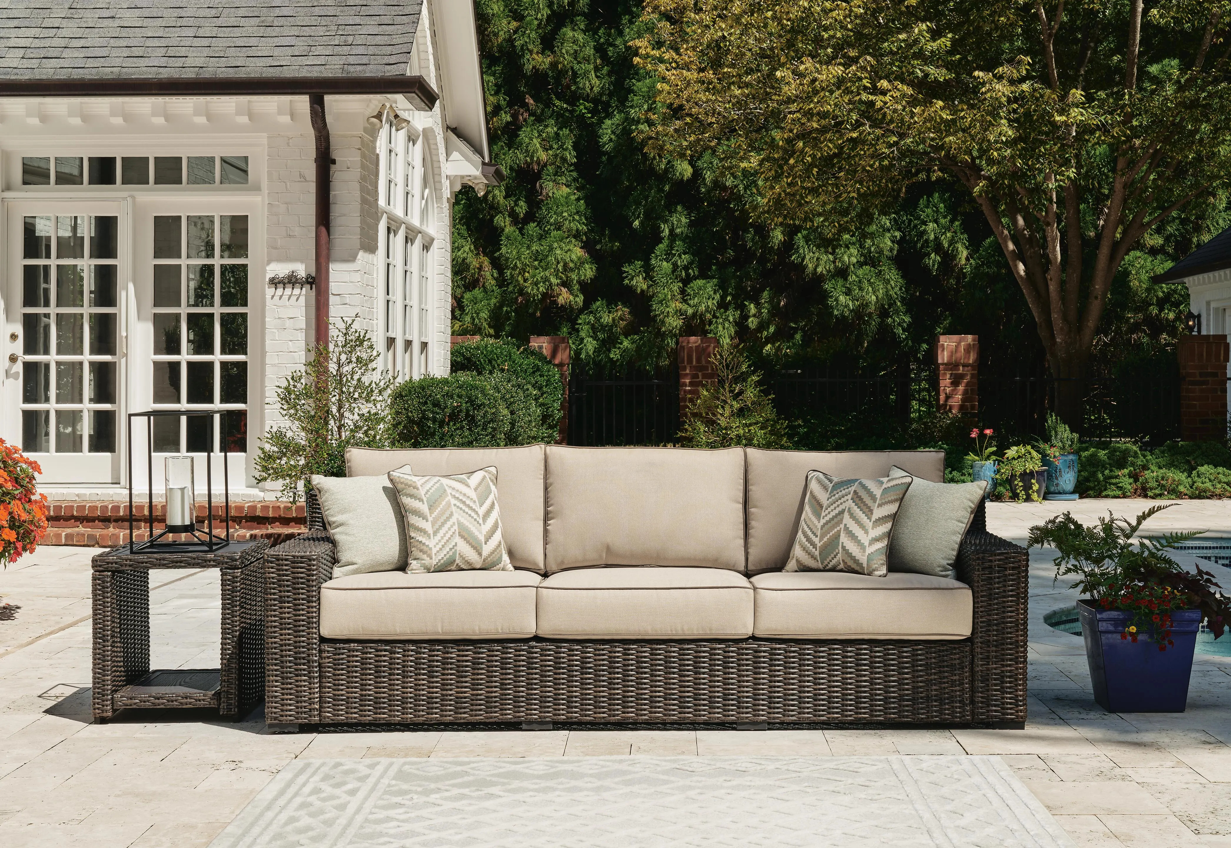 Coastline Bay Outdoor Sofa with Cushion | Ashley | Ashley