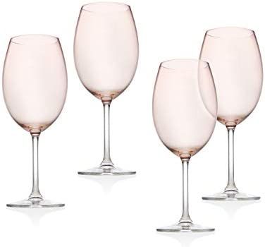 Godinger Wine Glasses, Stemmed Wine Glass Goblet Beverage Cups - Meridian Blush, 12oz - Set of 4 | Amazon (US)