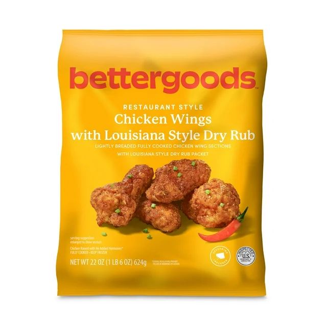 bettergoods Chicken Wings with Louisiana Style Dry Rub, 22 oz (Frozen) - Walmart.com | Walmart (US)