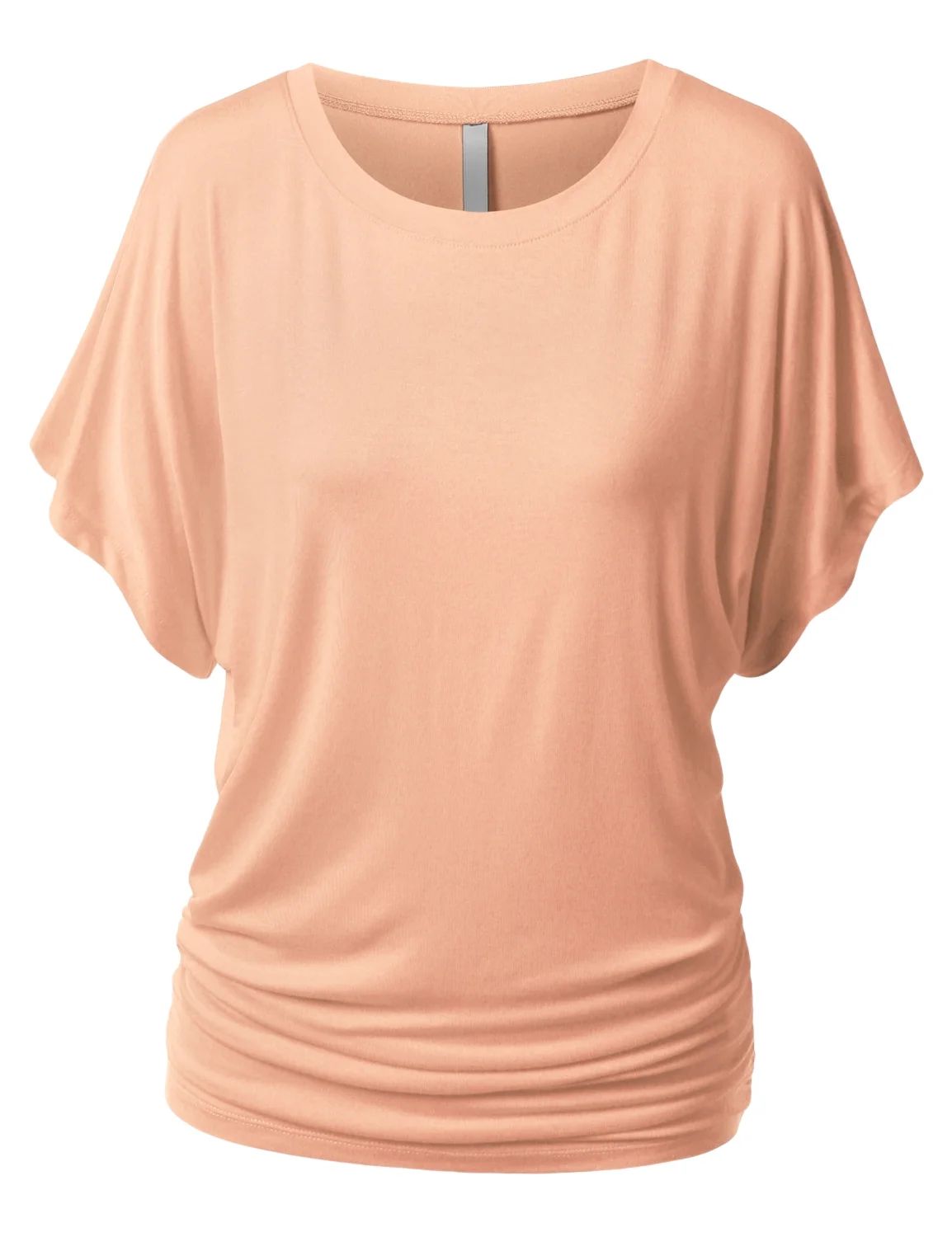 URBANCREWS Womens Dolman Sleeve Top Boatneck Drape Shirts, PEACH, Large | Walmart (US)