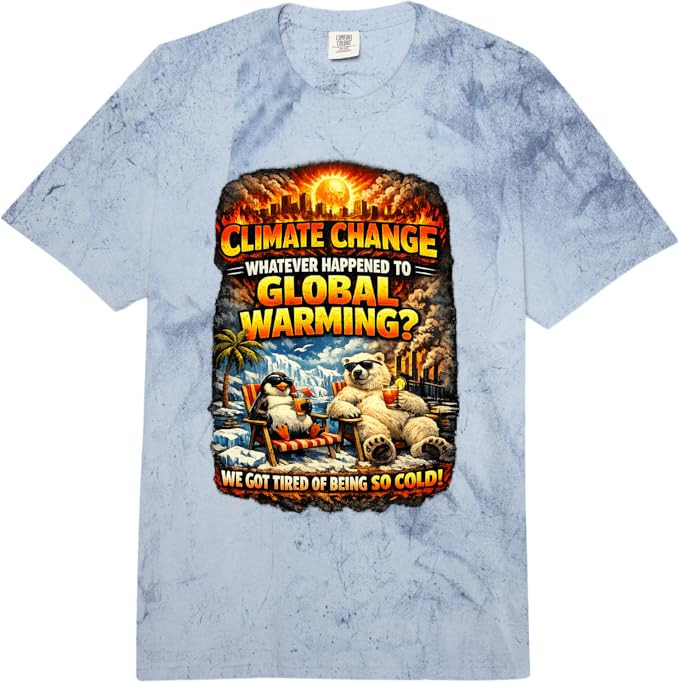 Climate Change Funny Graphic Global Warming Humor Comfort Colors Adult Heavyweight T-Shirt | Amazon (US)