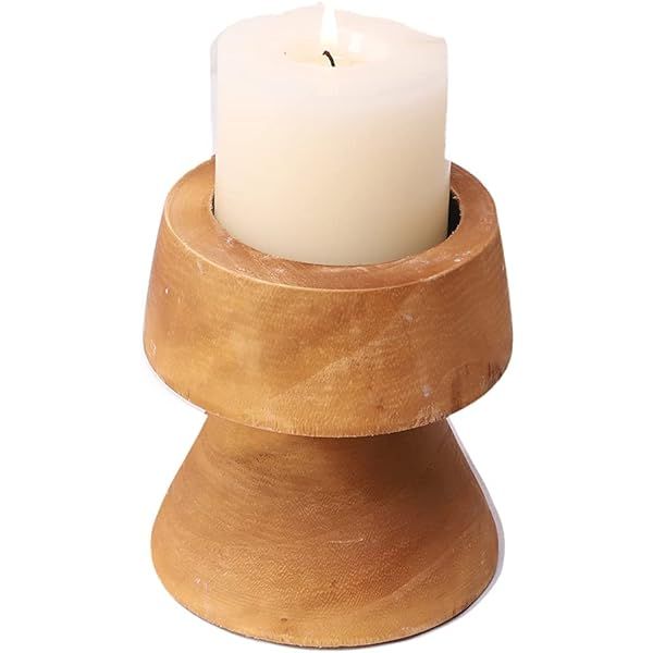 Athaliah Candle Holders for Pillar Candles,Wooden Farmhouse Pillar Rustic Large Candlesticks for Any | Amazon (US)