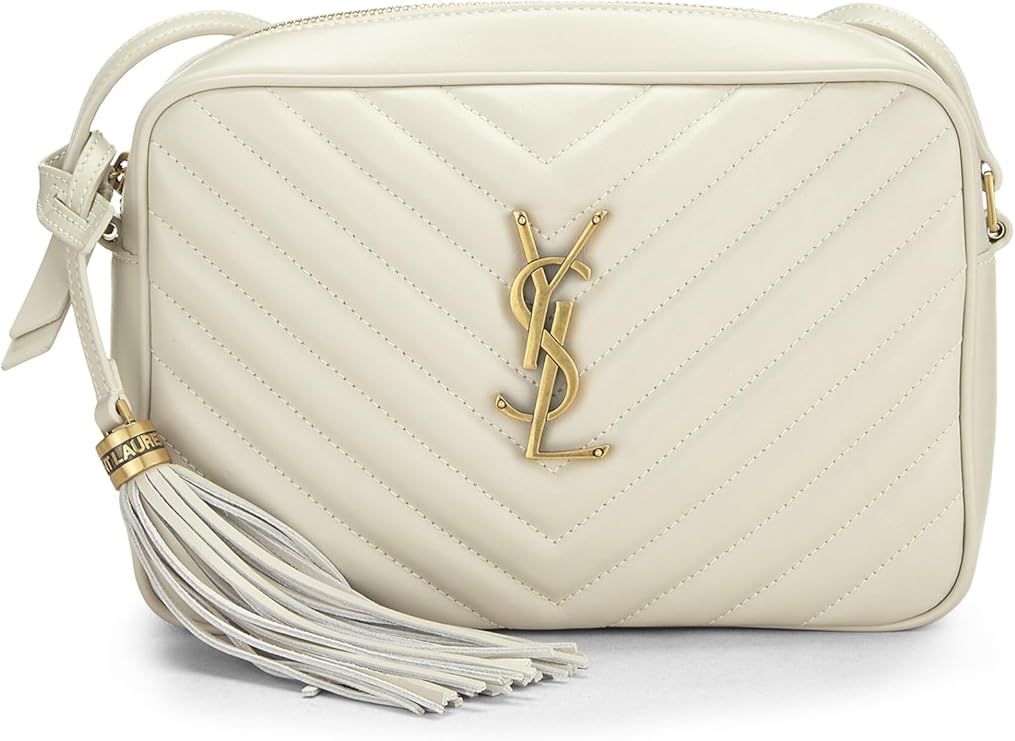 Amazon.com: Yves Saint Laurent, Pre-Loved Cream Quilted Calfskin Lou Camera Bag, White : Luxury S... | Amazon (US)