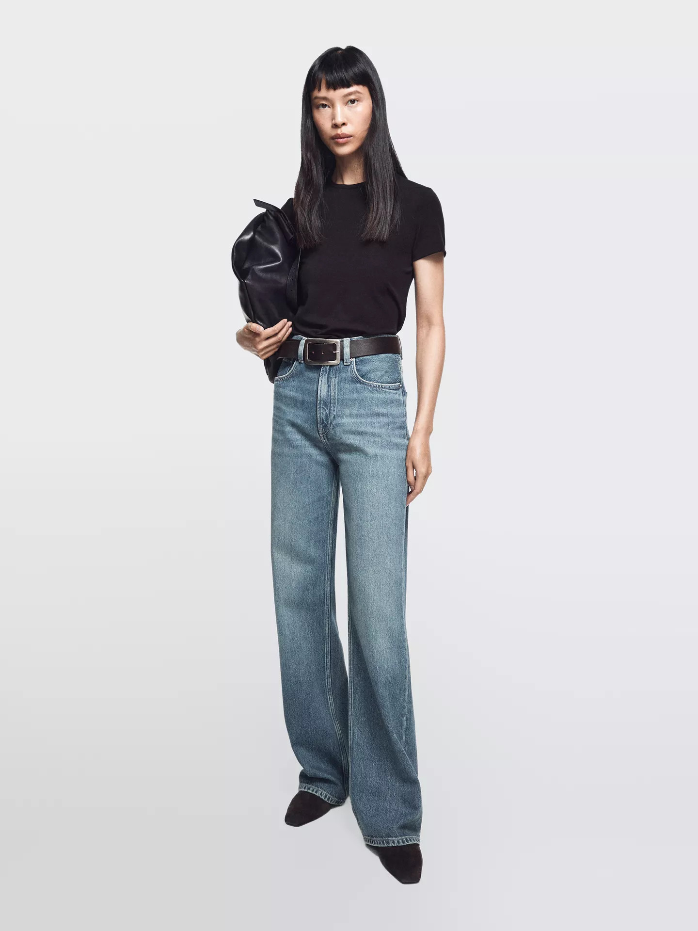 High-waist wide-leg jeans | Massimo Dutti UK