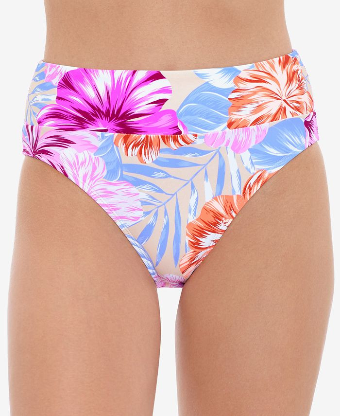 Salt + Cove Juniors' Hot Hibiscus Printed High-Waist Bottoms, Created for Macy's & Reviews - Swim... | Macys (US)
