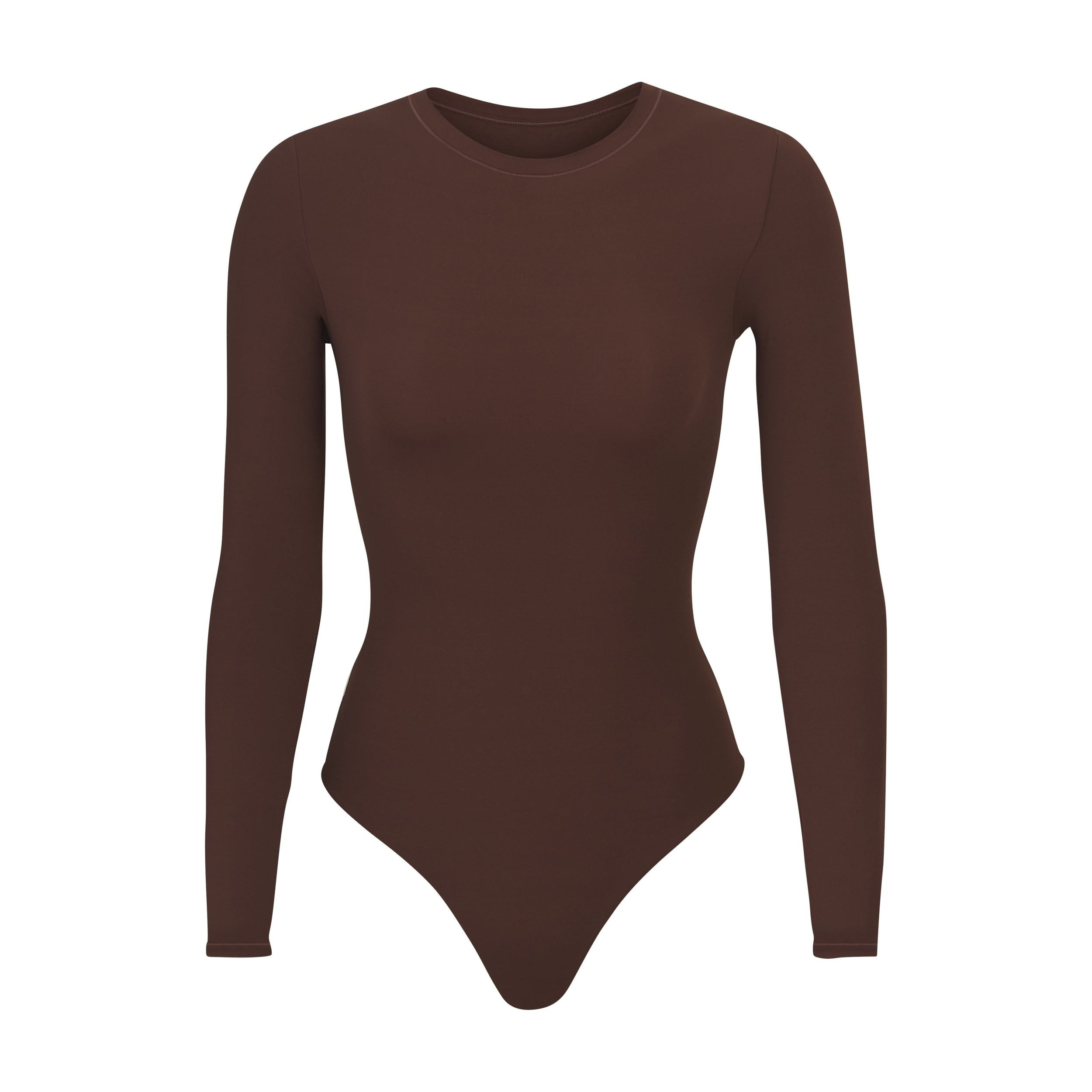 SKIMS Long Sleeve Crew Neck Bodysuit | Deep Neutral | 2XS | Fits Everybody | SKIMS (US)