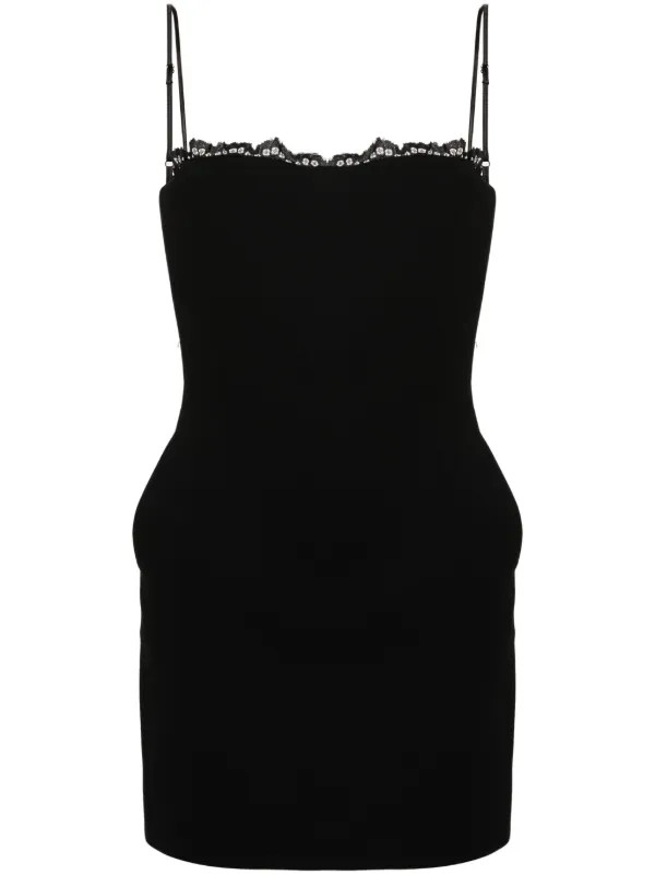 The New Arrivals Ilkyaz Ozel lace-trimmed Mini Dress - Farfetch | Farfetch Global