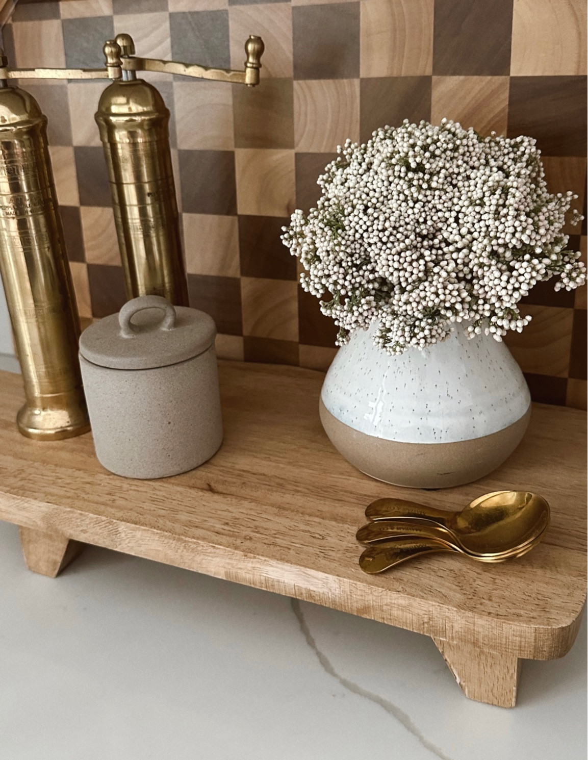 Kitchen decor #kitchen #cuttingboard #riser #saltandpeppermills #kitchen #woodboard #tray #homedecor #checkeredcuttingboard #amazon #amazonhome 

#LTKhome #LTKunder50 #LTKFind