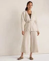Cotton Blend Ribbed Wide Leg Pants | Talbots