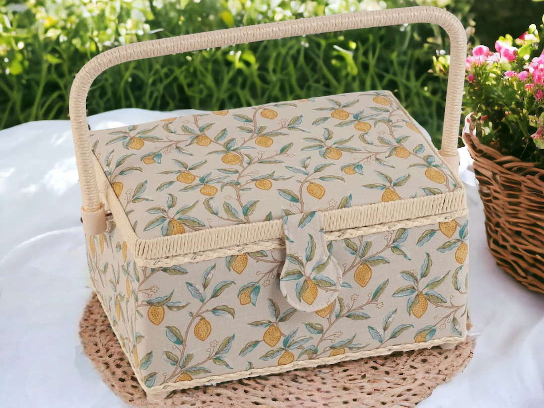 SEWING BASKET 'morris Lemons' Design Medium Size Super Quality - Etsy | Etsy (US)