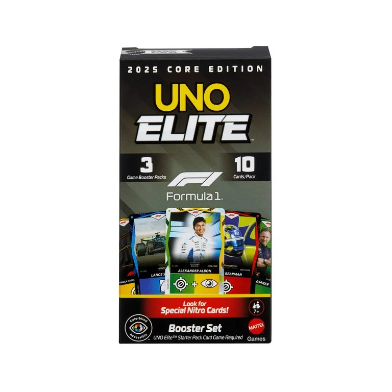 UNO Elite Formula 1 Booster Set with 30 Elite Action Cards, 2025 Core Edition. | Walmart (US)